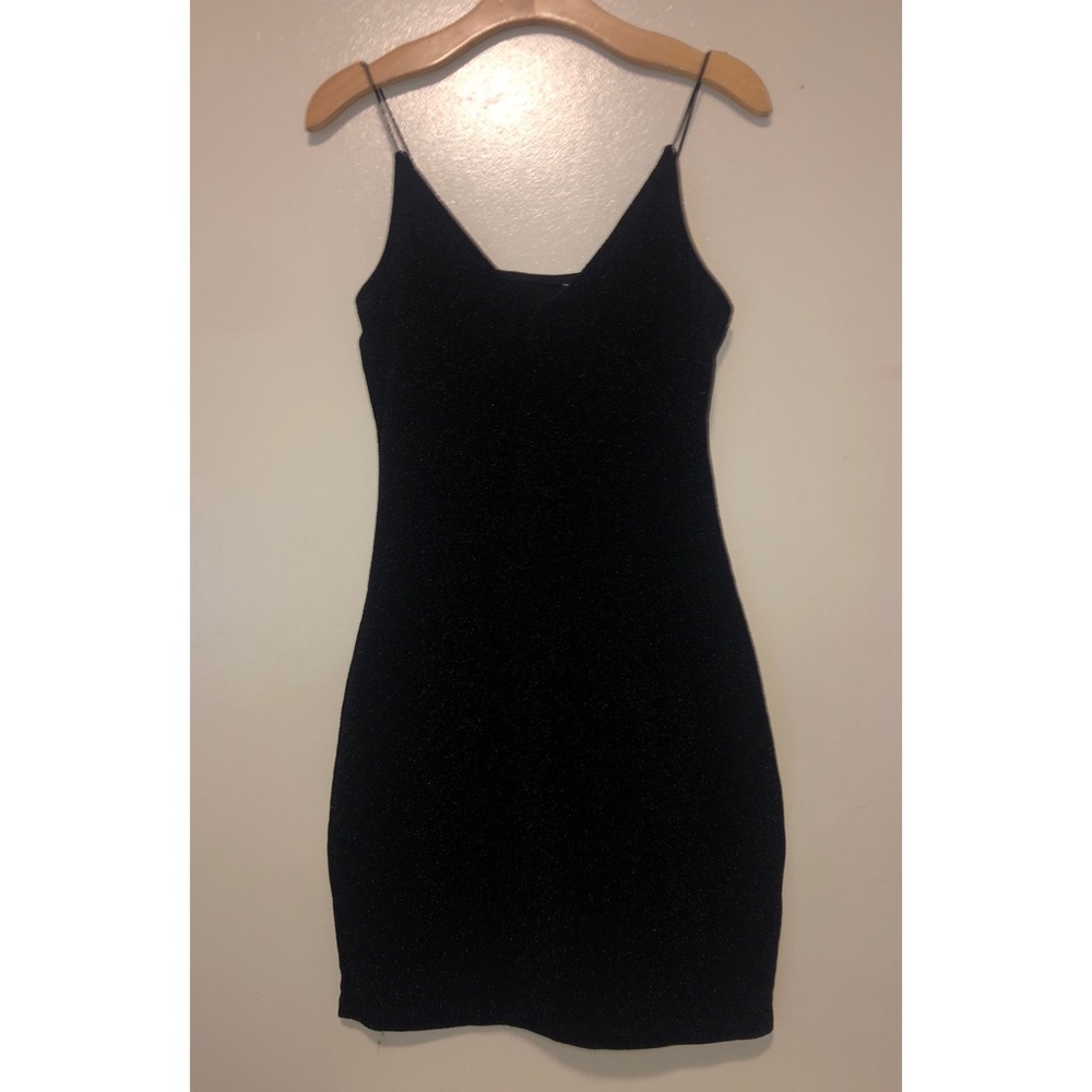 black sparkly mini dress
